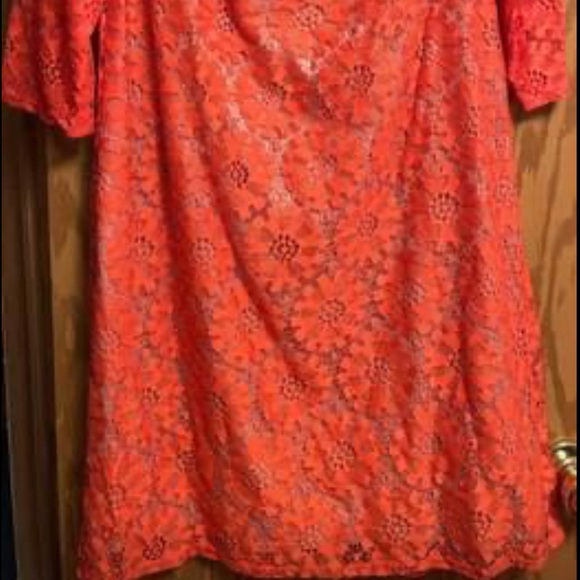 Jessica Howard | Dresses | Jessica Howard Size 6 Coral Lace Dress With Nude  Lining | Poshmark